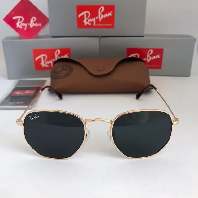 Óculos Ray ban Hexagonal Tradicional Gold - Foto 6