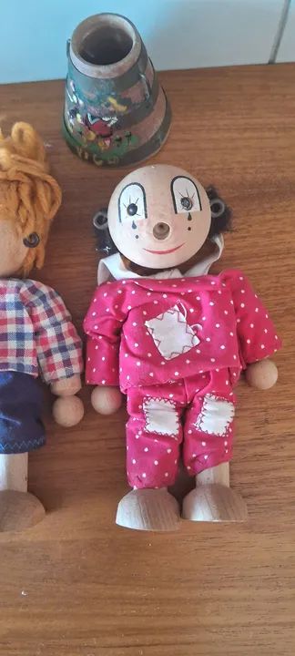 Colecionismo 2 Fantoches Antigos em Madeira  - Foto 3