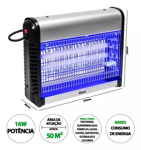 Mata Insetos luz negra Profissional 127v 16w 37cmx28cm 929239 Kala - Foto 4