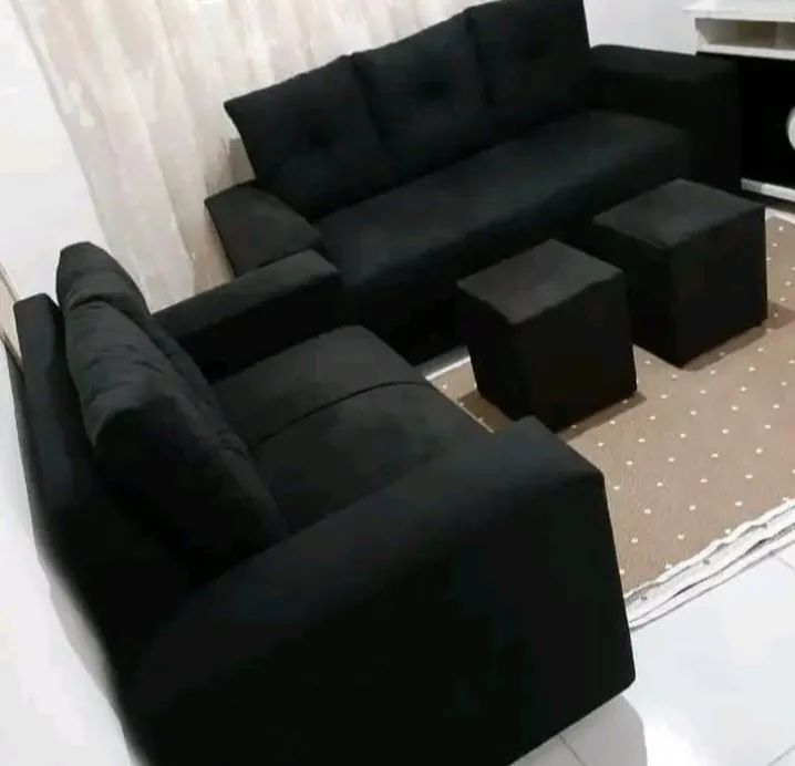 Conjunto de sofás, com puffs grátis  - Foto 4