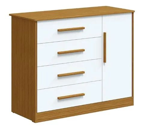 Comoda Charlo Liso, 100% MDF - Peroba - Foto 2