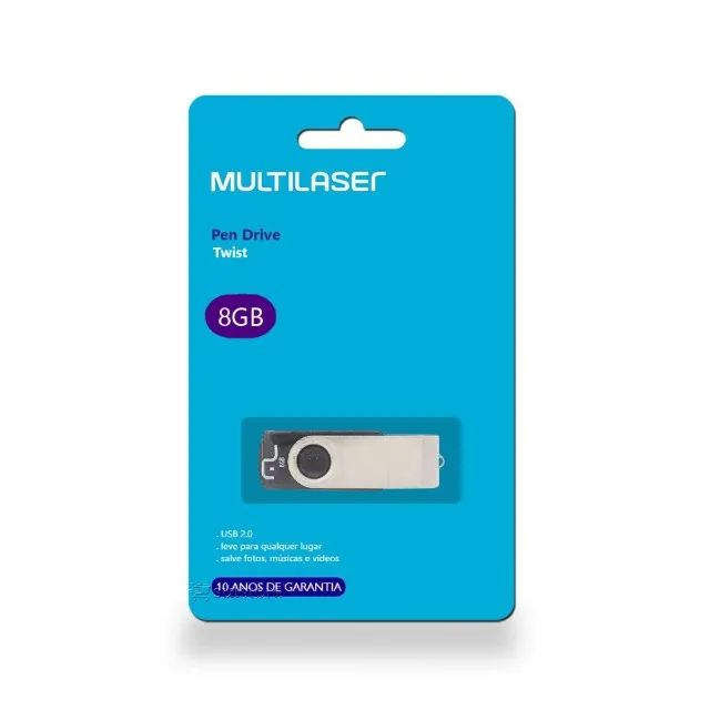 Pen Drive Twist 8gb Usb Preto Multilaser Pd587 - Foto 3