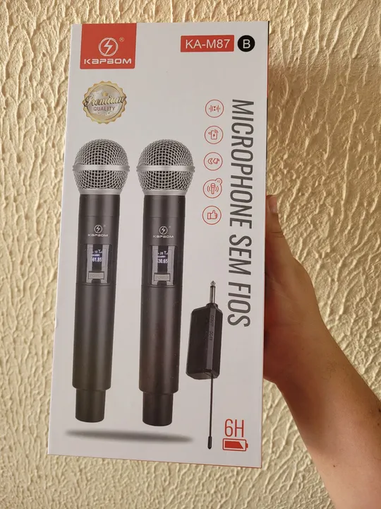 Microfone Sem Fio - Kit Duplo - Bluetooth Karaoke - Rádio FM