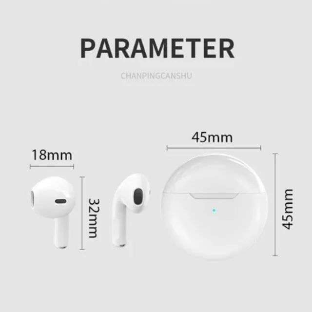  Kit Carregador de iPhone Original + Air Pro 6 Bluetooth sem Fio TWS - Foto 6