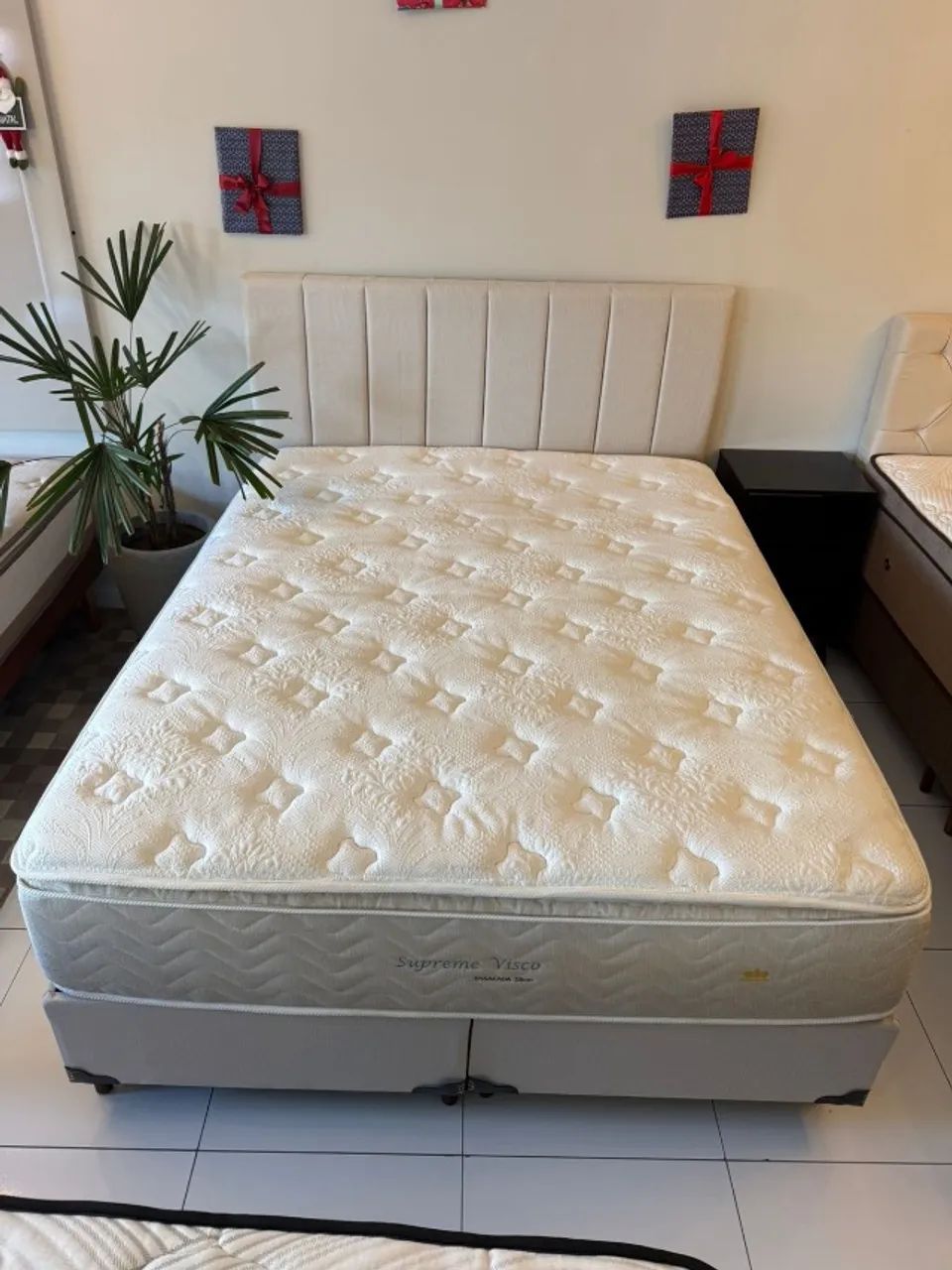 Cama box QUEEN COMPLETA TOP COM CABECEIRA 