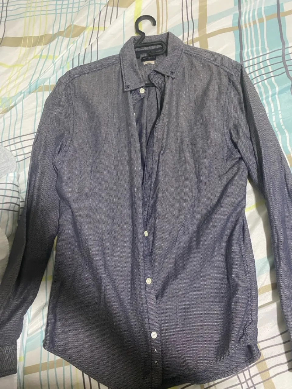 Camisa social azul escura