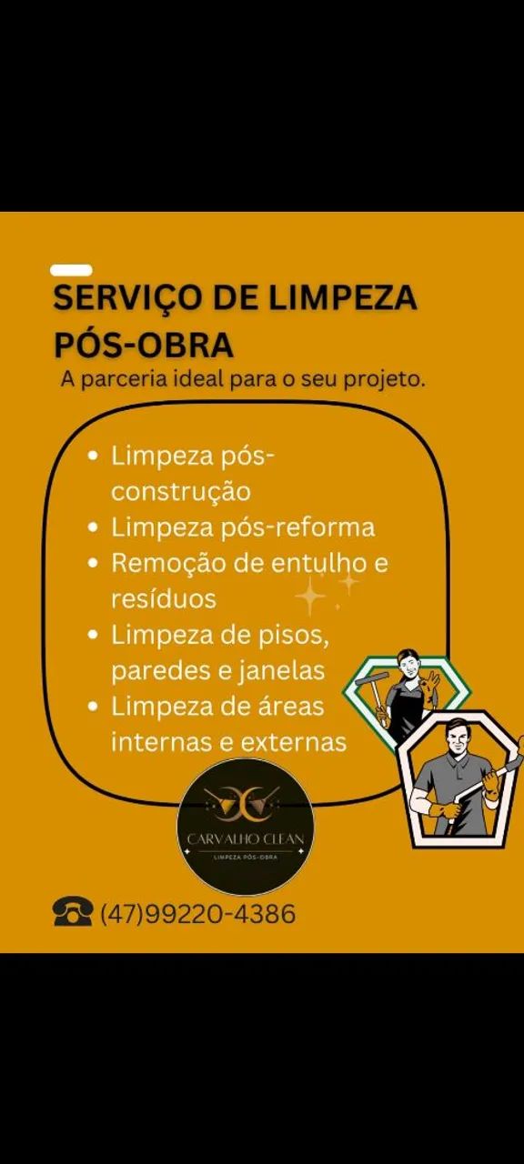 Pós obra limpezas e serviços.