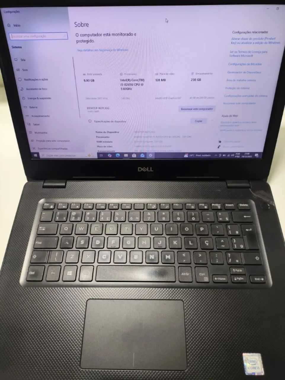 Notebook Dell Vostro 3480 i5 8ª Geração | 8GB | 240GB SSD  - Foto 3