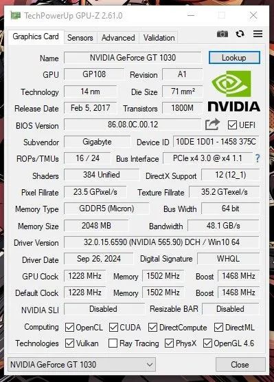 Placa de Vídeo Gigabyte GT 1030  2GB GDDR5 - Foto 2