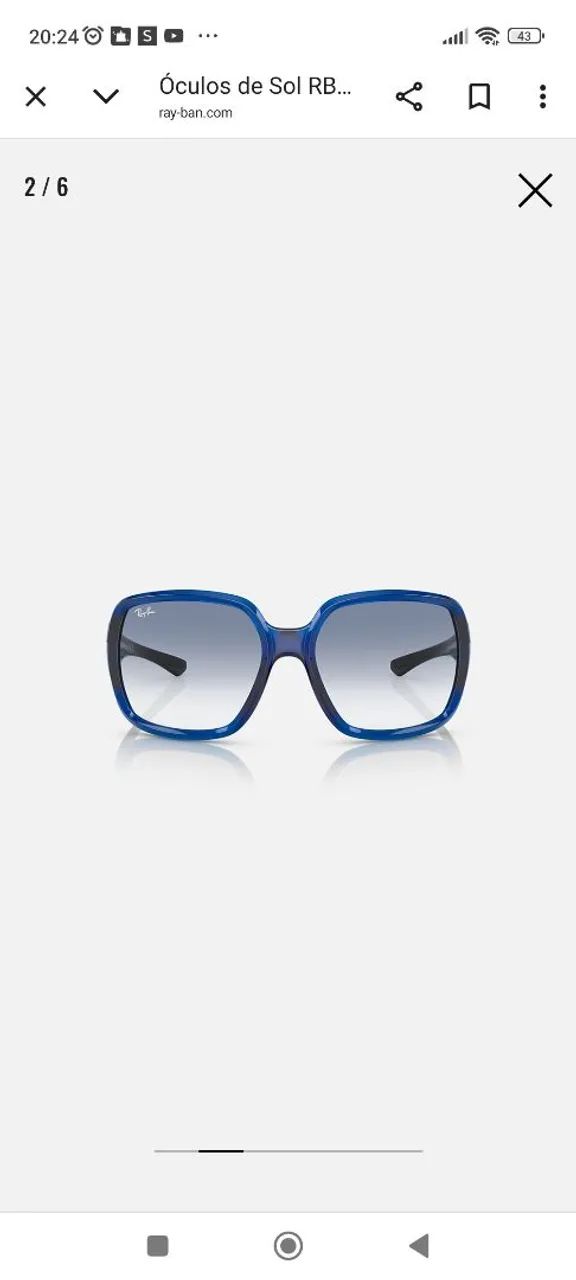Óculos de Sol Ray-Ban Azul Original  - Foto 2
