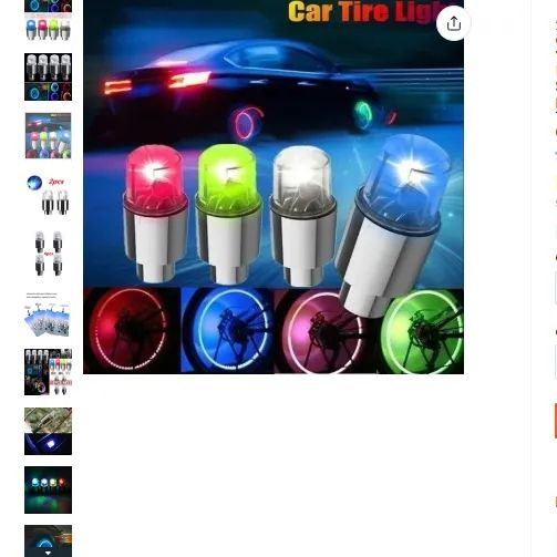Quatro Tampa Válvula Do Pneu Flash Luz Led Carro, Moto, Bike - Foto 2