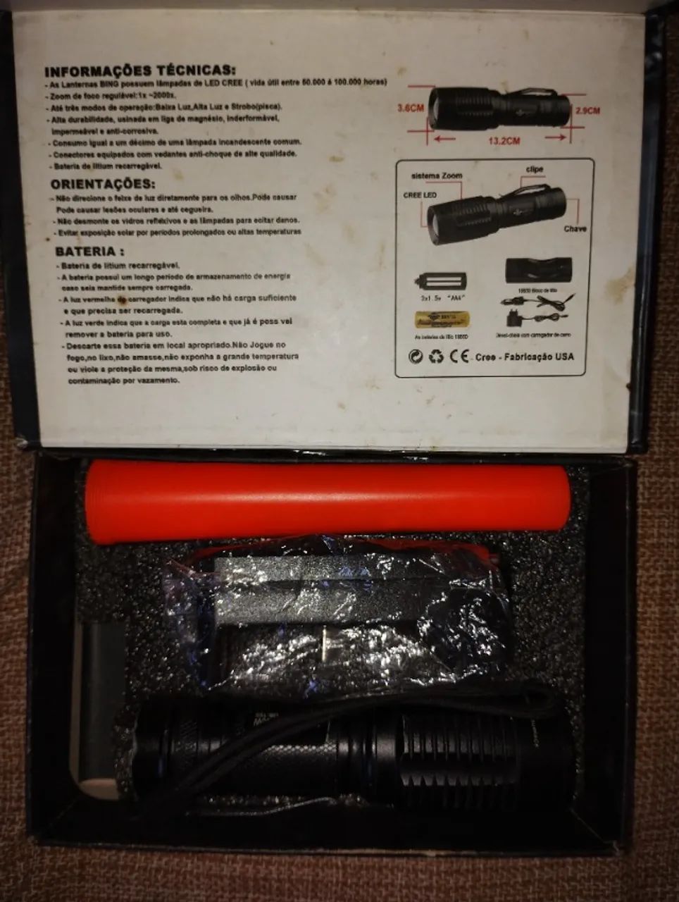 Kit de iluminação para bikes, lanterna, suporte p/o guidão e lanterna traseira. Leiam todo - Foto 4