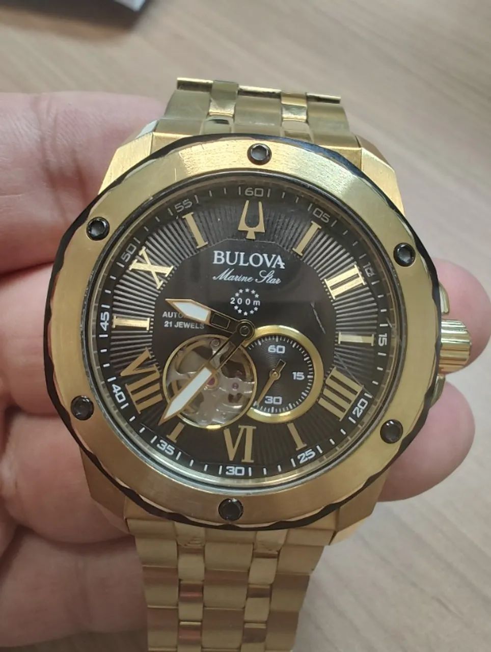 Bulova Marine Star dourado - Foto 5