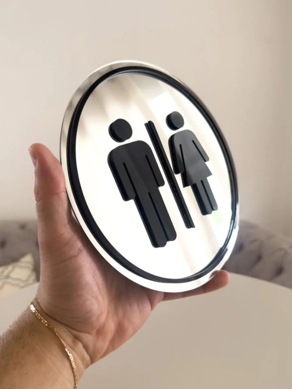 Placa de Banheiro Personalizada em Acrílico - Foto 2