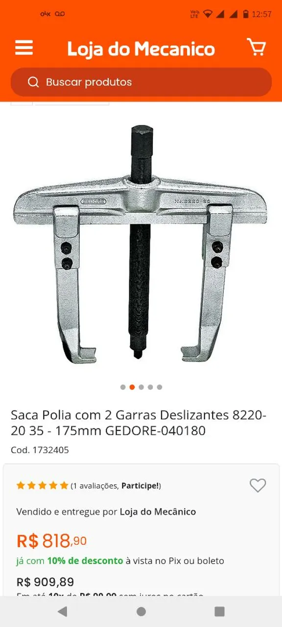 Saca Polia com 2 Garras Deslizantes GEDORE