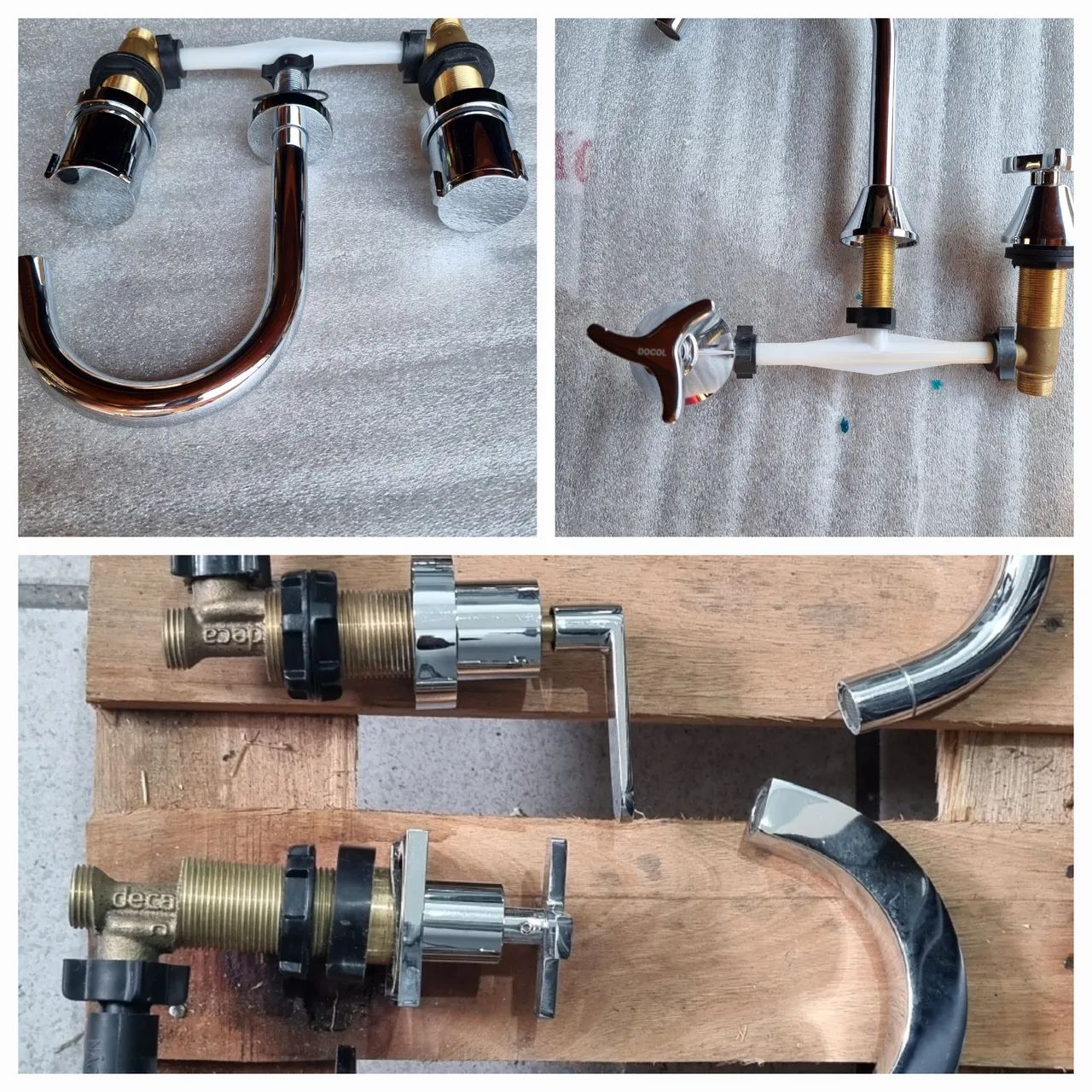 Torneira para Cozinha e banheiro Dupla de Metal Cromado - Foto 3