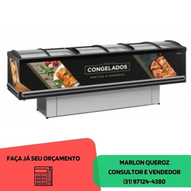 Ilha de Congelados vidro Curvo Gelopar