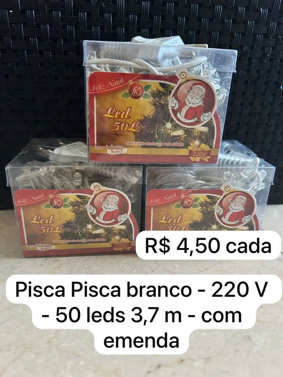 Pisca Pisca de Natal Branco LED - 50 Leds
