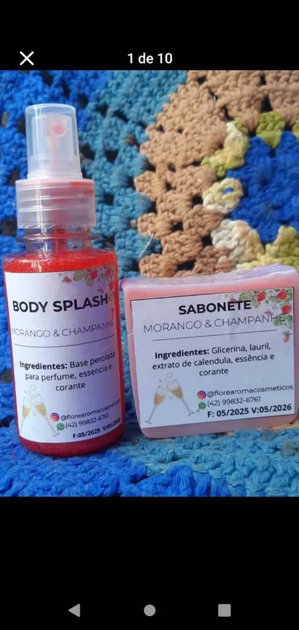 Body Splash e Sabonete Morango & Champanhe