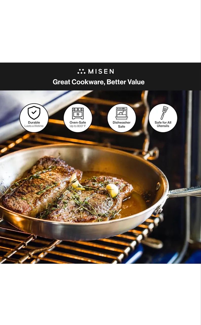 Misen 5-Ply Stainless Steel 12" Frying Pan - Foto 2