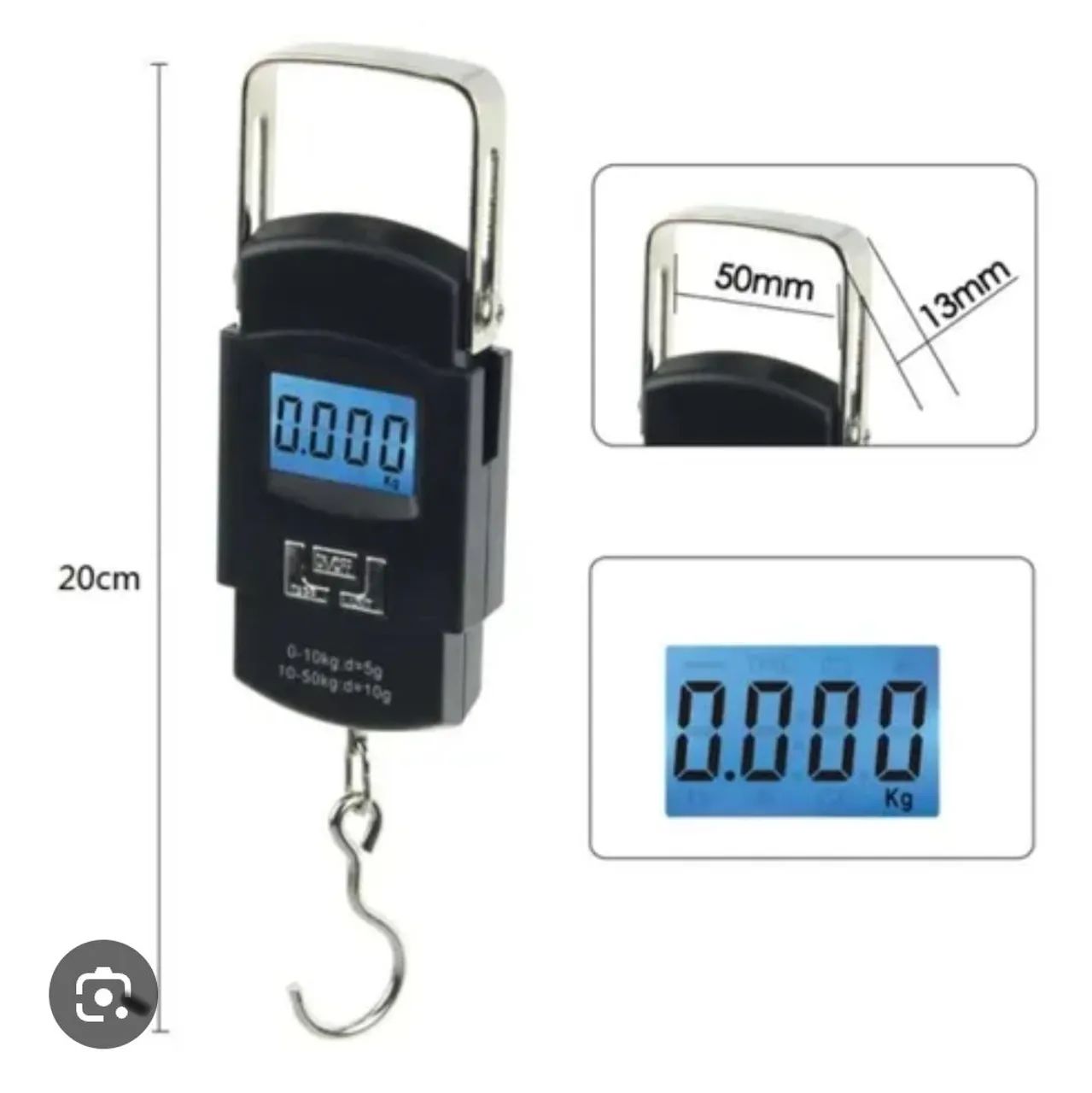 balança de mão eletrônica portátil  mala até 50kg - Foto 2