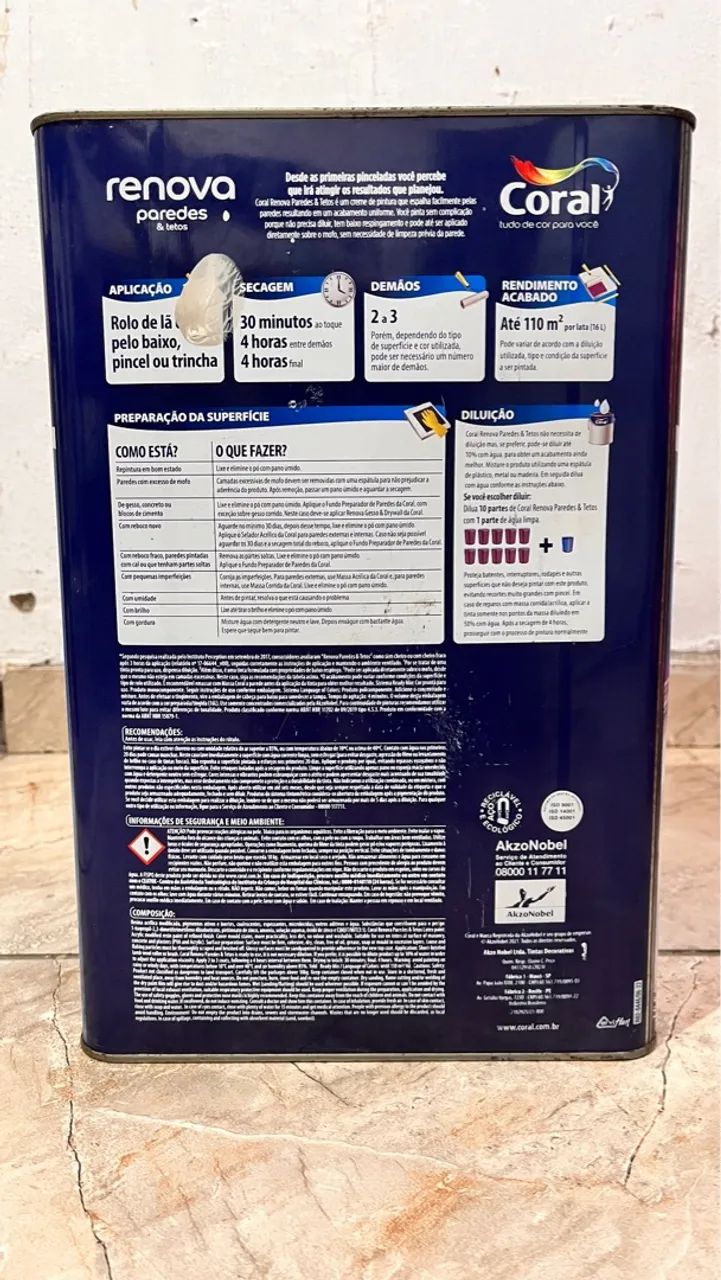 Tinta Coral Renova Fosco Ocre Colonial 16L - Foto 2