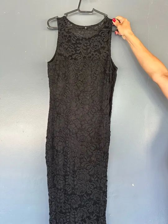 Vestido longo texturizado preto - Foto 2