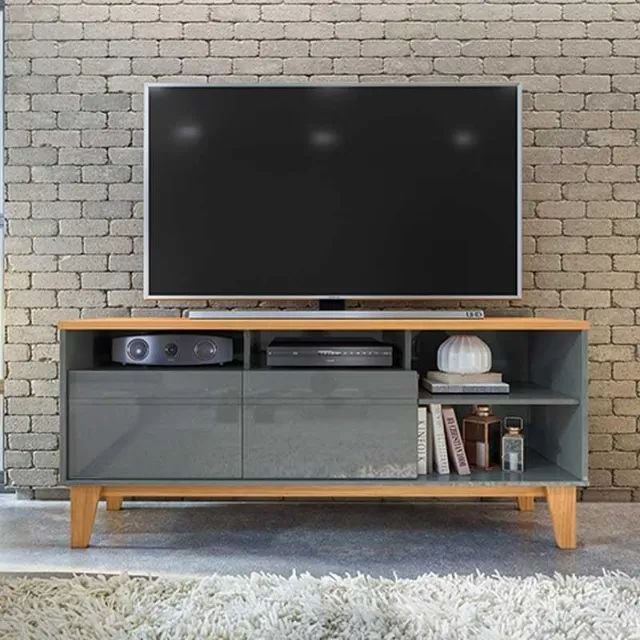 Rack Para Tv De 55 Polegadas Pés Retro Freijó/Off White Perolizado - Para Pronta Entrega  - Foto 2
