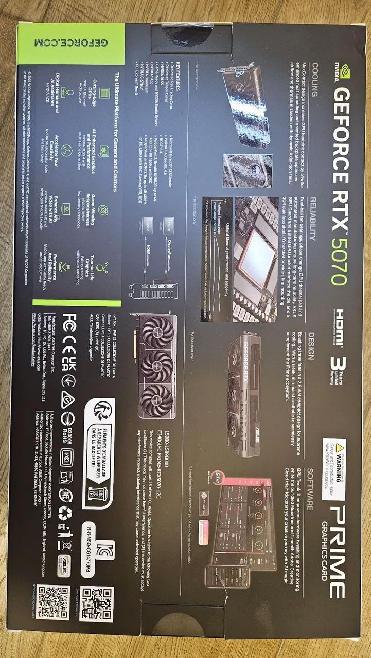 Geforce RTX 5070 Asus Prime 12GB GDDR7 NOVA