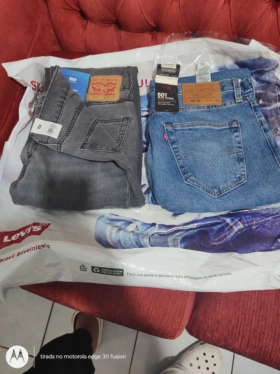 Calça Jeans Levi's® 501 Slim Taper 42 - Foto 3