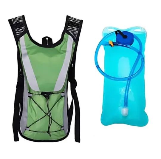 Mochila de Hidratação 2L Verde Ciclismo Corrida Aventura