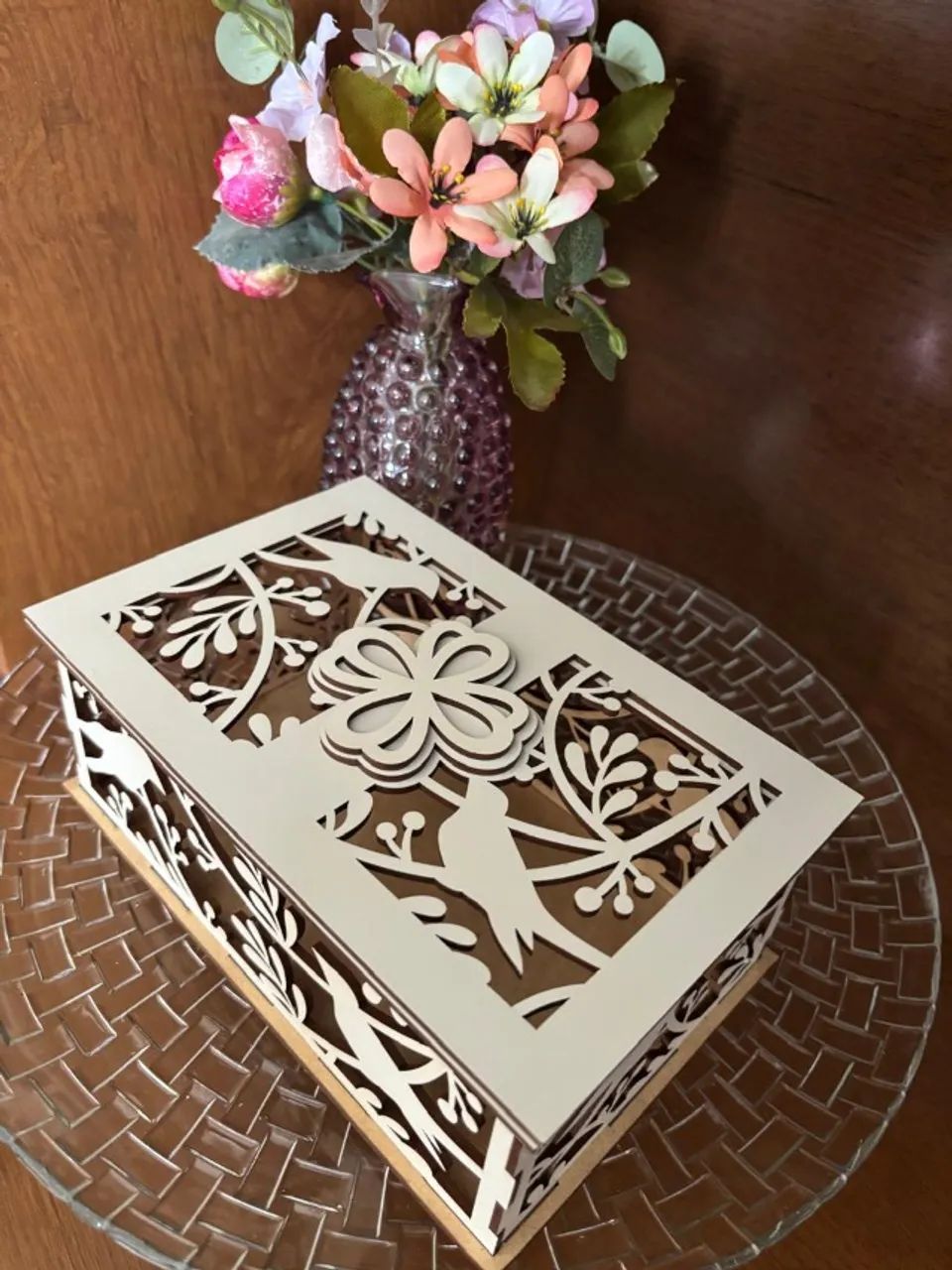 Caixa Decorativa Mdf - porta objetos para lavabos, cozinhas - cortada a laser -exclusiva - Foto 3