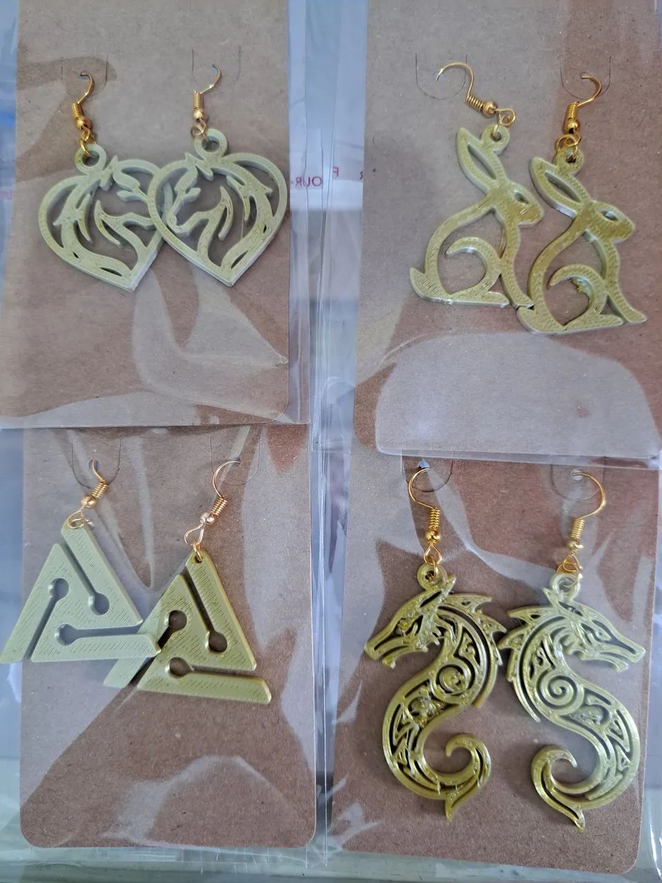 KIT 4 LINDOS BRINCOS DOURADO 3D  - Foto 5