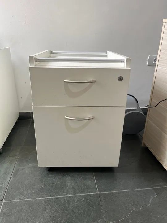 Gaveteiro de Escritório 2 Gavetas Branco - Foto 4