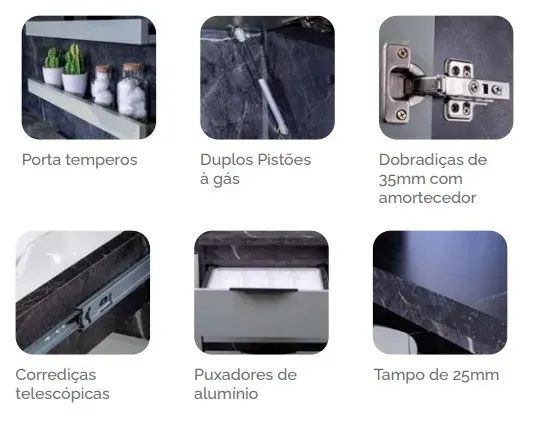 Cozinha Modulada/2,70LX2,22AX0,508P, R$ 4.980,00! - Foto 2