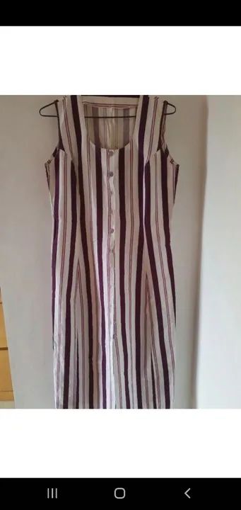 Vestido jardineira 100% algodão  - Foto 2