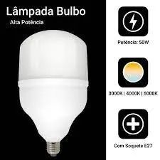 Lâmpada led bulbo 50w 6500k bivolt e27 - Foto 5