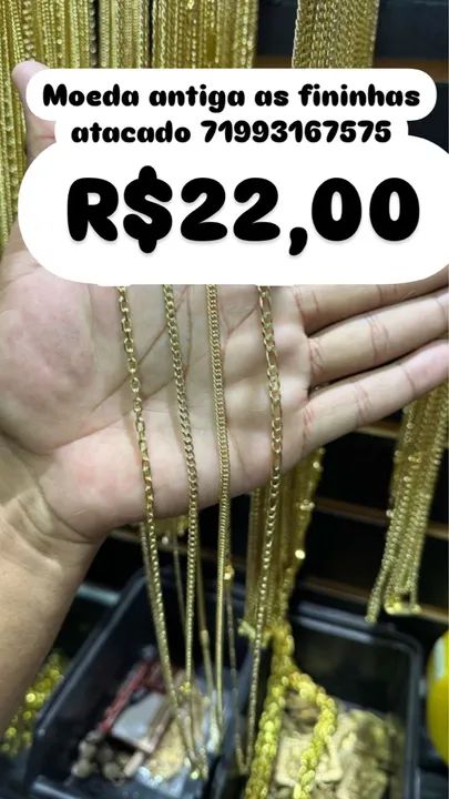 Atacado Correntes moeda antiga fininhas 
