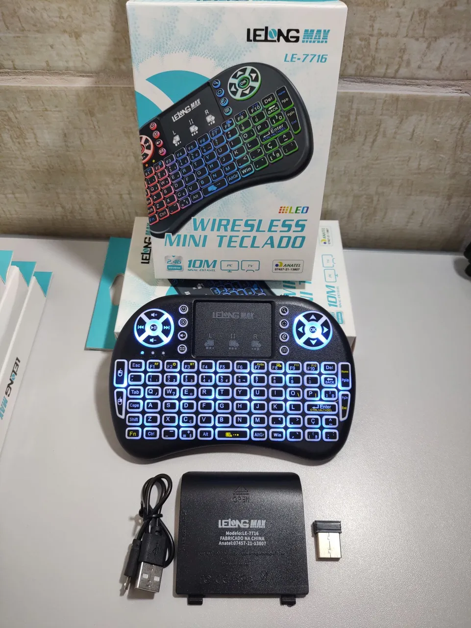 Mini Teclado Wireless com LED - LE-7716