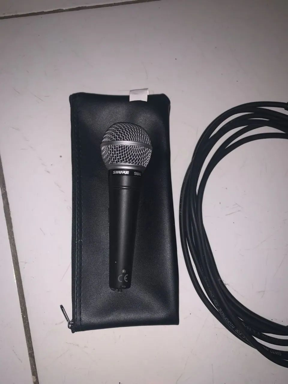 Microfone Shure SM48 + Cabo Santo Ângelo (usado) - Foto 3