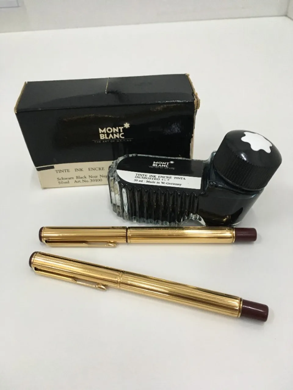 Canetas Parker Brazil Vector 23k + Tinteiro Montblanc Dec.90