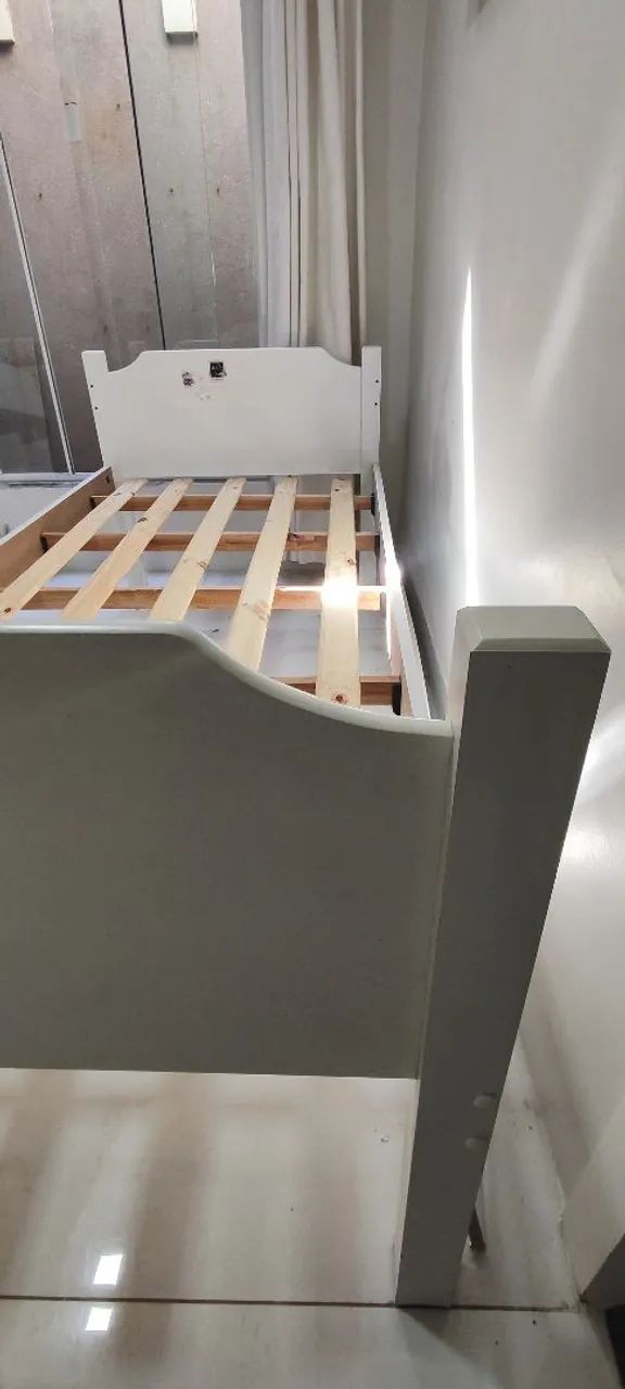 Cama de solteiro Infantil MDF BRANCO - Foto 4