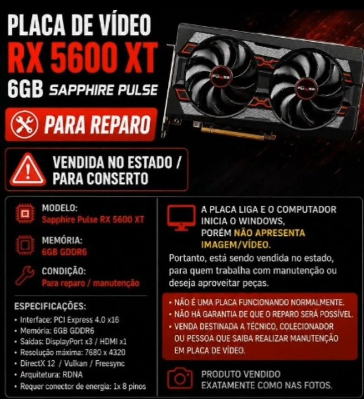 Placa RX 5600 XT 6g 