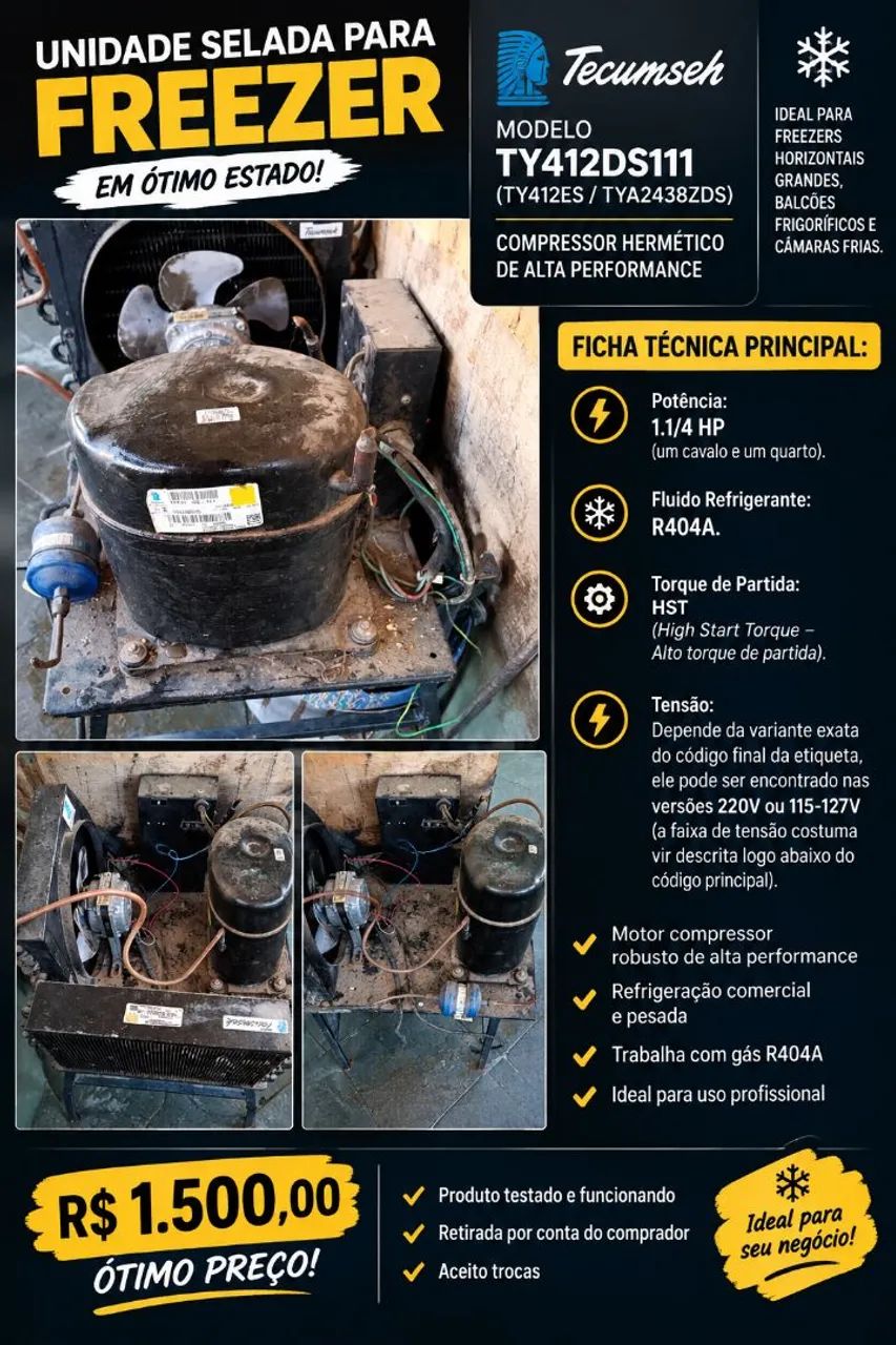 Motor compressor hermético 