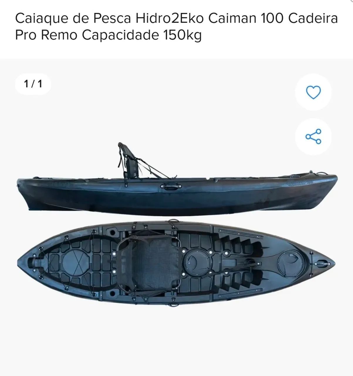 Caiaque de pesca hidro2eco caiman 100 com motor  - Foto 6