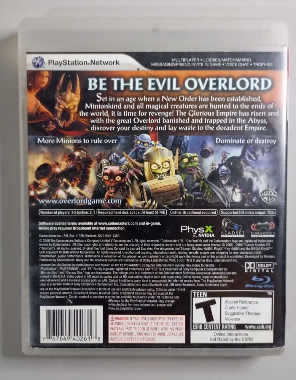 Overlord 2 - Jogo Ps3 - Jogos de Vídeo Game - Ponte Nova, Várzea