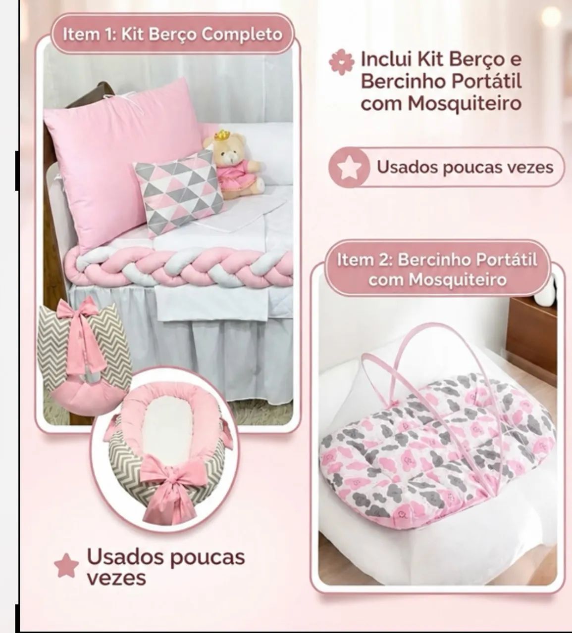 Vendo kit berço+ berçinho portátil 