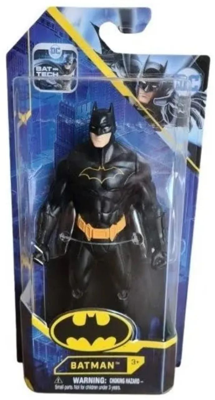 Batman 15 cm - DC Comics Spin Master - Figurinha Articulada Roupa Preta Original - Foto 2