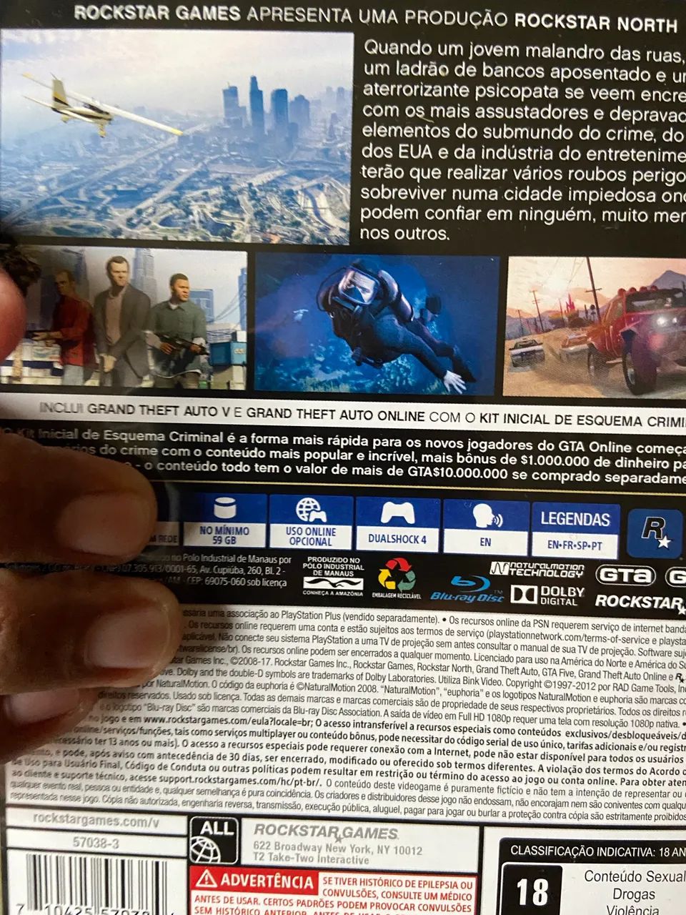 プレステ4 GTA5 COD GTA V pra ps4 usado, premium edition - Jogos de Vídeo Game