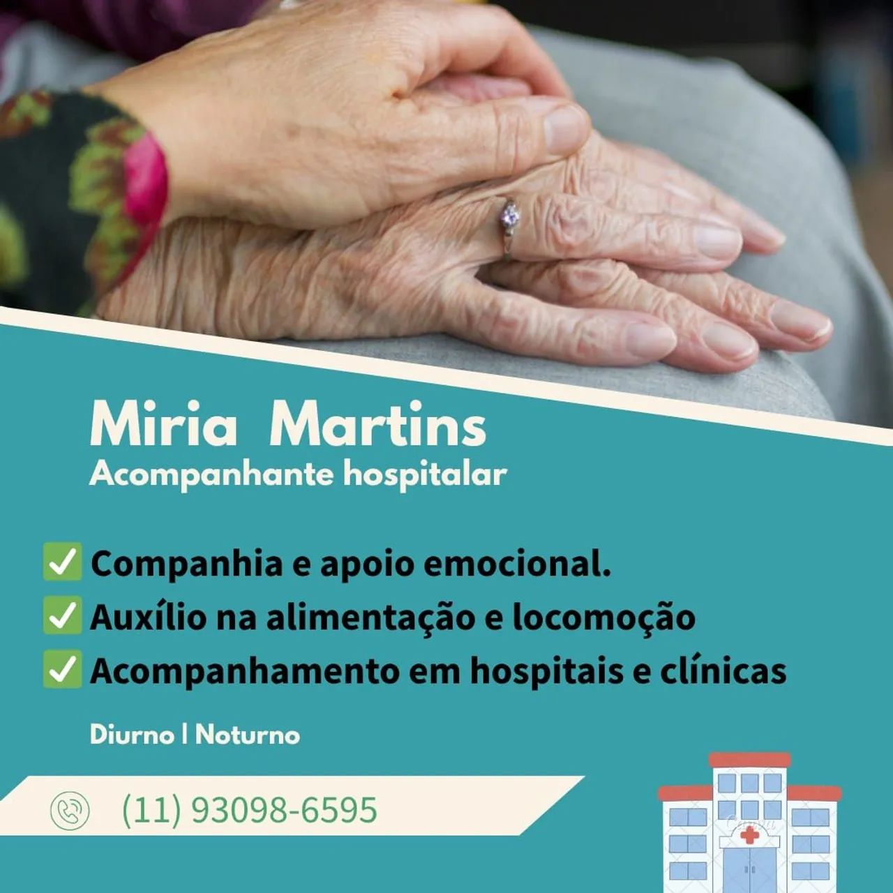 Cuidadora e acompanhante hospital.